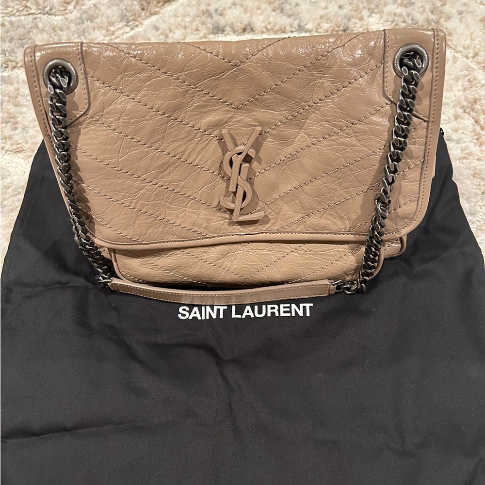 Beige/ cream YSL shoulder/ cross body bag